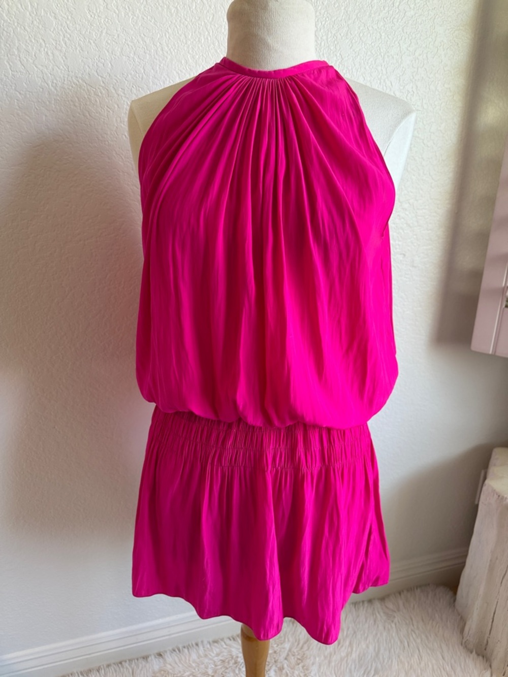 Ramy Brook Fuchsia Halter Mini Dress